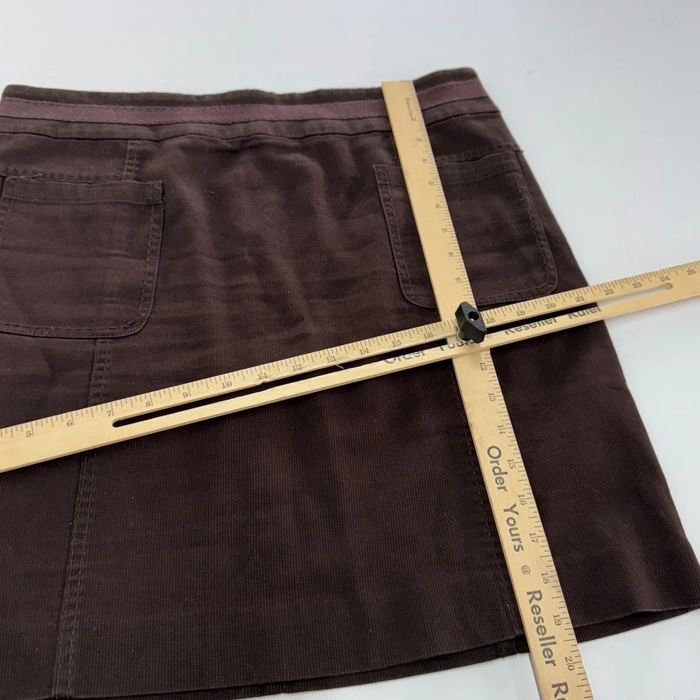 Tory Burch Skirt Womens 12 Brown Corduroy Mini Utility Pockets‎ Vintage
